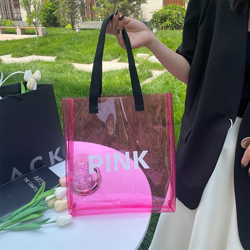 High quality customized transparent pvc bags custom clear pvc beach bag pvc logo shopping bag