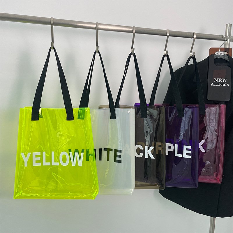 High quality customized transparent pvc bags custom clear pvc beach bag pvc logo shopping bag