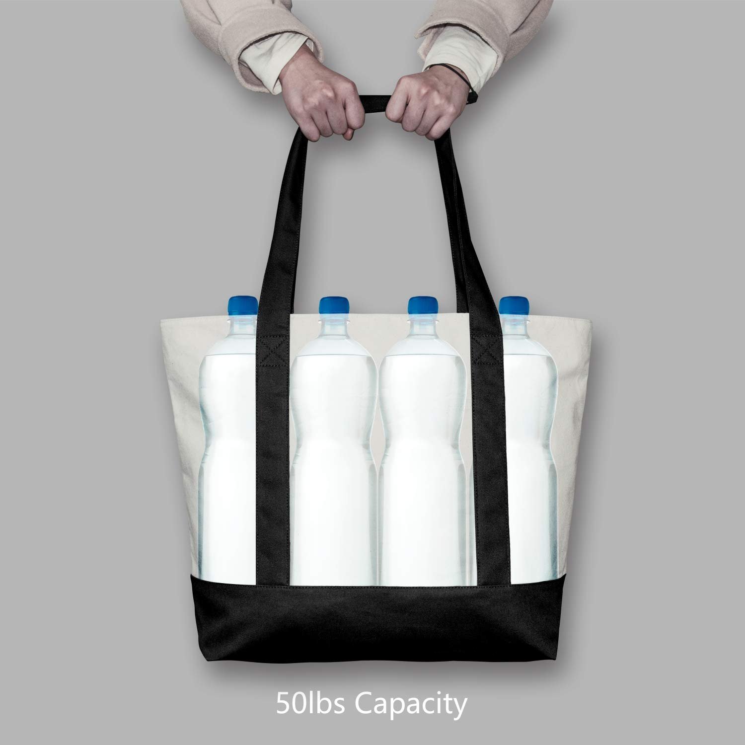 Eco-friendly Oraganic Cotton Bag with Customized Logo and Long Tote for Shopping Foldable Canvas Bag for Groceries Shopping