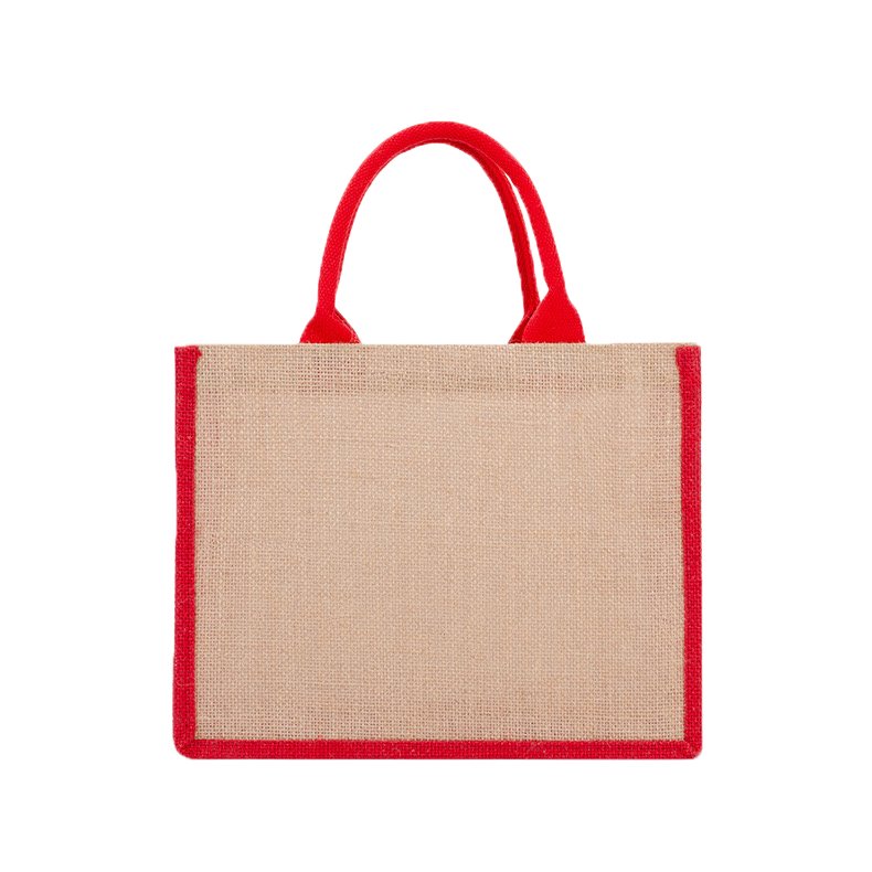 Custom Logo Handled Jute Bag Blank Pattern for Advertising Shopping and Promotion