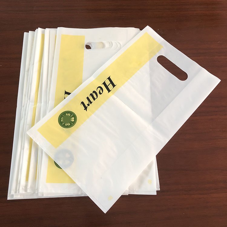 Custom Print Logo High Quality Plastic Shopping Bag HDPE Plastic packaging Die Cut Handle Carry Bag