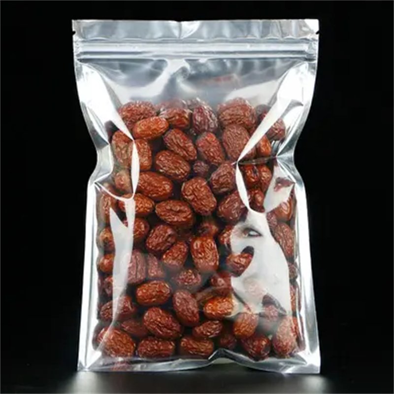 Free Samples Clear Front and Silver Back Zip Lock Aluminium Foil Pouch Food Packaging Stand up Bags