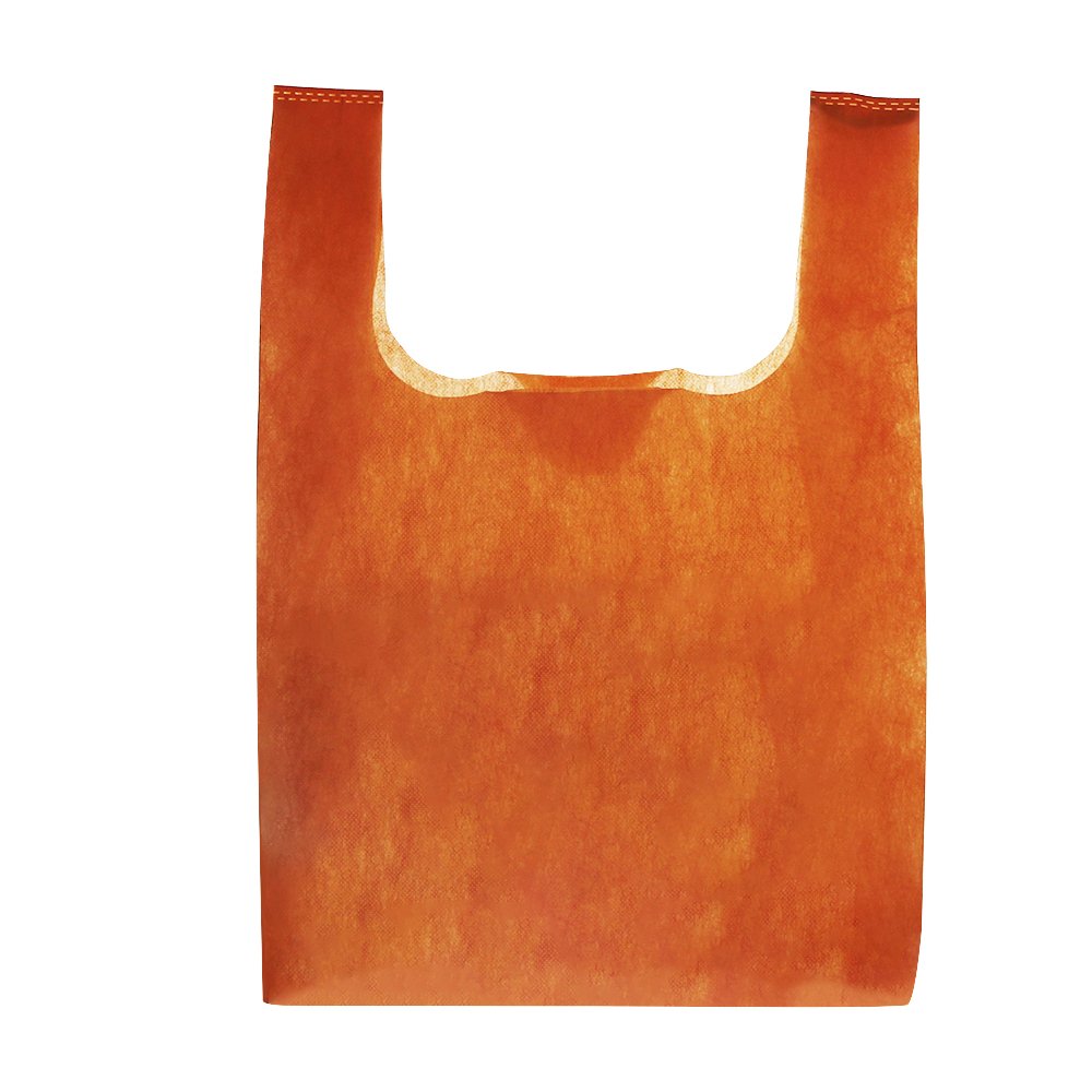 Hot Sale Solid Color Eco-Friendly T-Shirt W-Cut Shopping Bag Reusable Supermarket Handbag Spunbond T-Shirt Bag