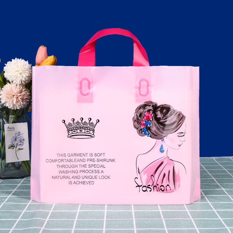 Takeaway Personalized Plastic Shopping Handle Carry Bag With Logo Print boutique shopping bag plastic