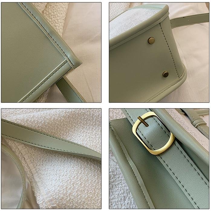 Fashion Custom Size Crossbody Small Bag High Quality Eco-friendly Portable Canvas PU Shoulder Shopping Bag for Ladies