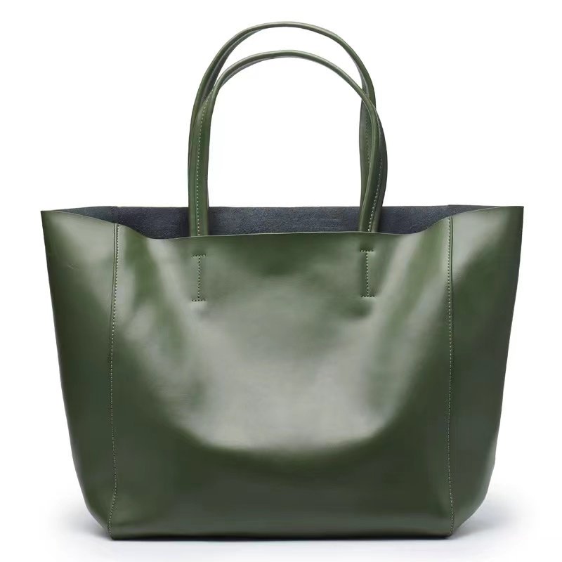Fashion women genuine Leather Tote Bag Soft Custom Women Handbags High Quality Shopping Bag Ladies Office Big Bag