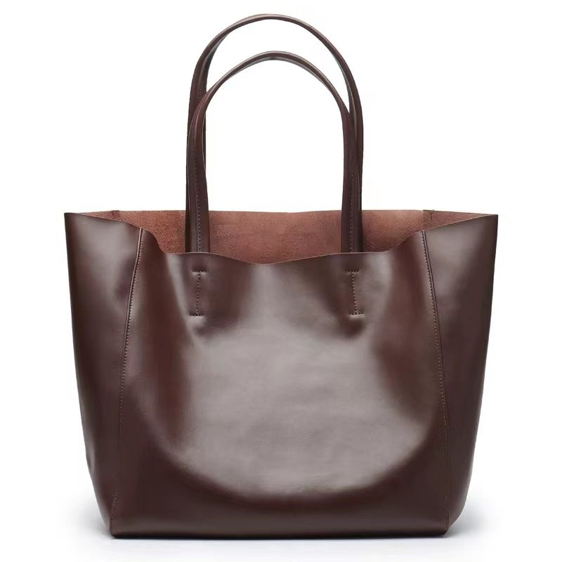 Fashion women genuine Leather Tote Bag Soft Custom Women Handbags High Quality Shopping Bag Ladies Office Big Bag