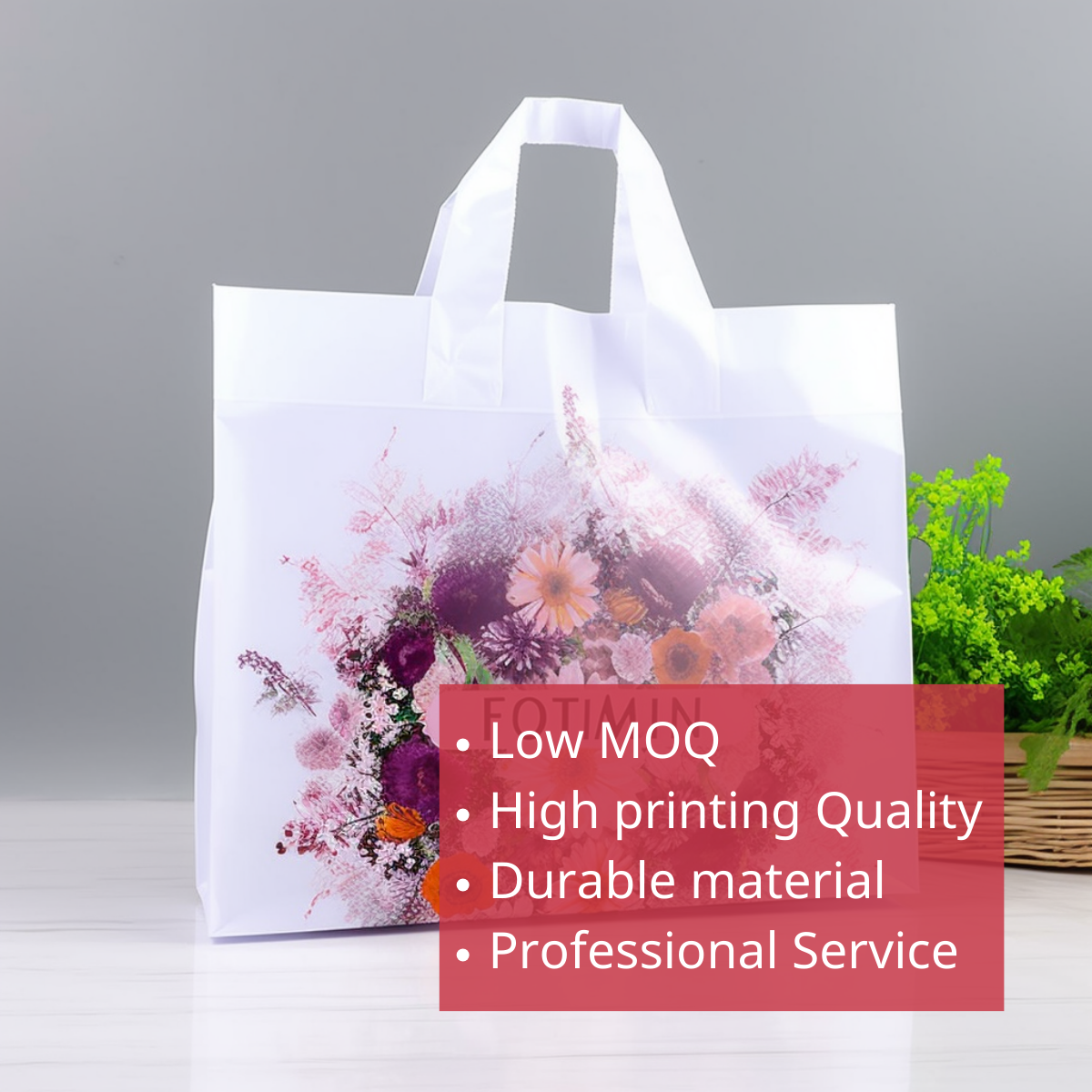 Grocery Supermarket China Wholesale Transparent Packing Soft Loop Shop Frosted Logo Packaging Plastic Shopping Bag With Handle