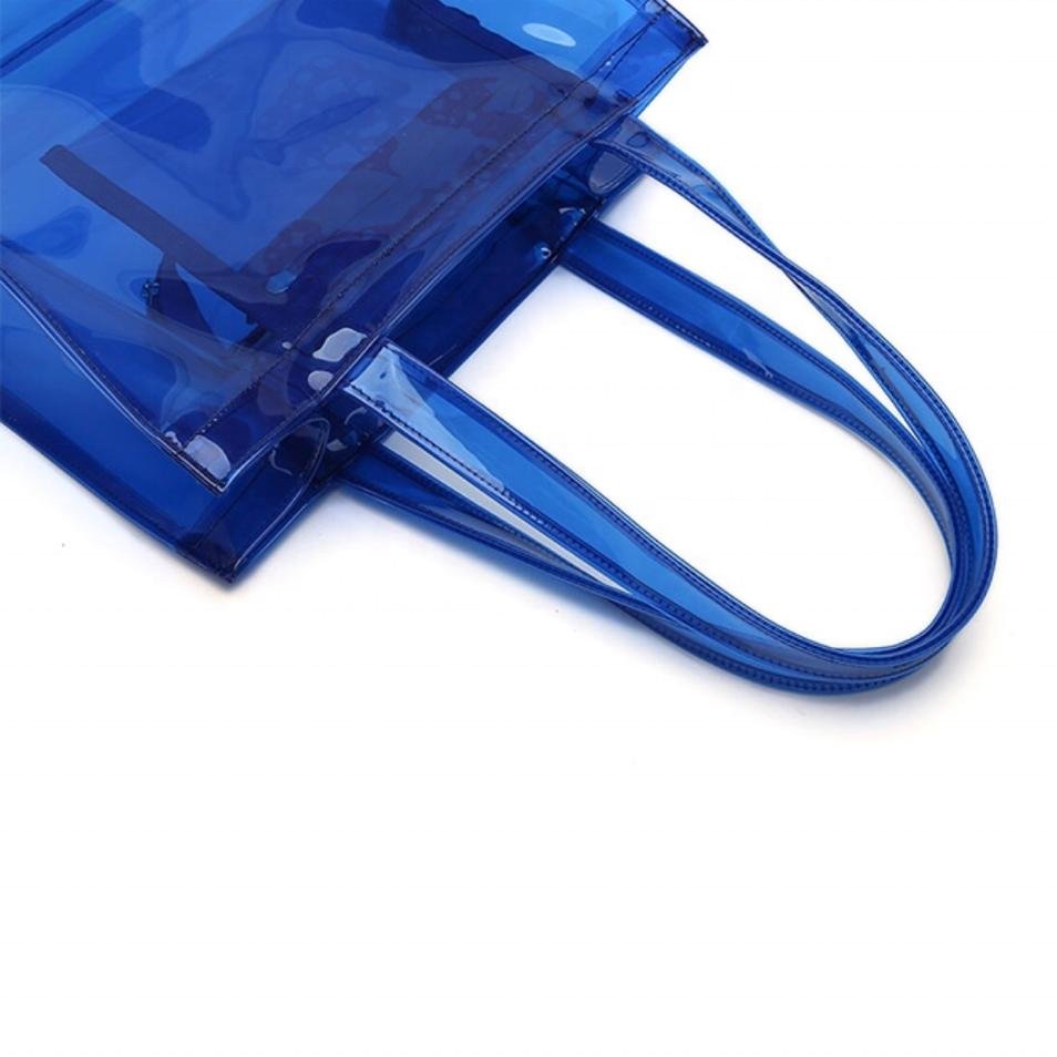 Custom Logo Waterproof Shopping Bag PVC Transparent Tote Bag Custom Color