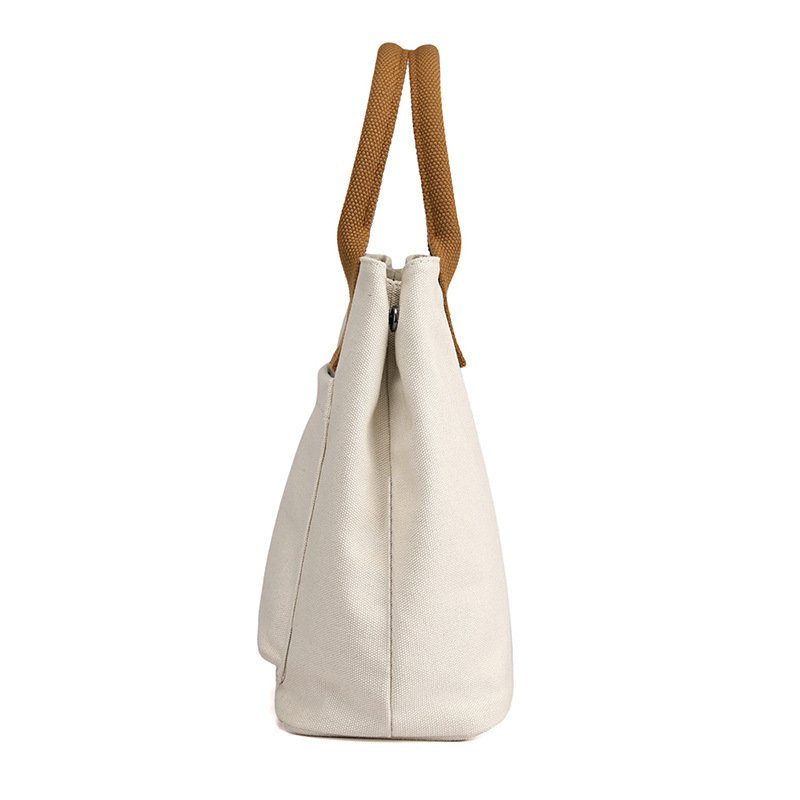 Custom Large Capacity classic Print Logo shopping Bags Plain White Blank ECO Cotton Canvas Handbags