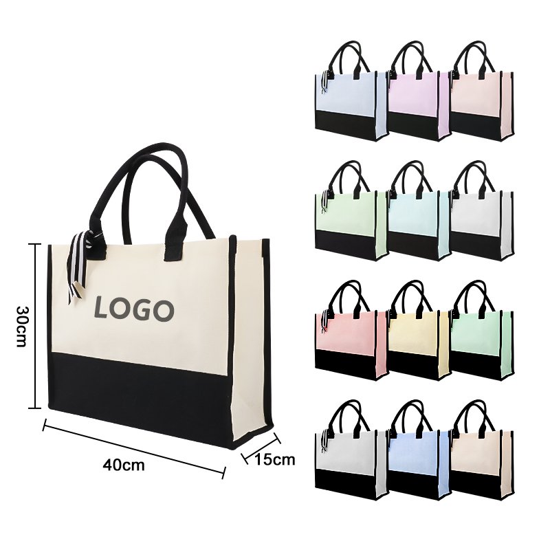 Personalized Grocery Bag Reusable Shopping Tote Bag With Custom Printed Logo