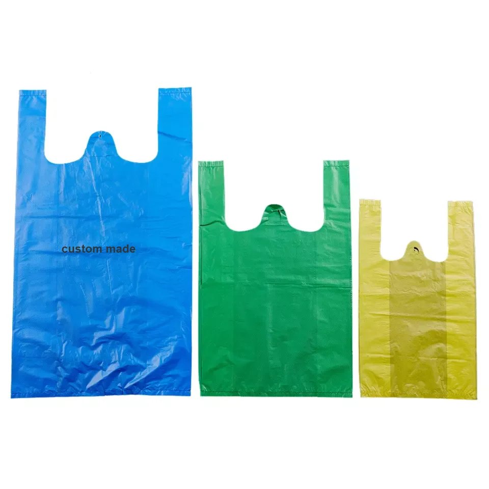 Customized Hdpe Shopping Bags Plastic T-shirt Bags With Printing Logo