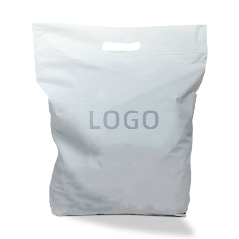 Customized Logo Printed Shop Boutique Gifts Die Cut Handle Bag, Stocking Sizes Reusable Carry Bag Foldable Plastic Shopping Bag