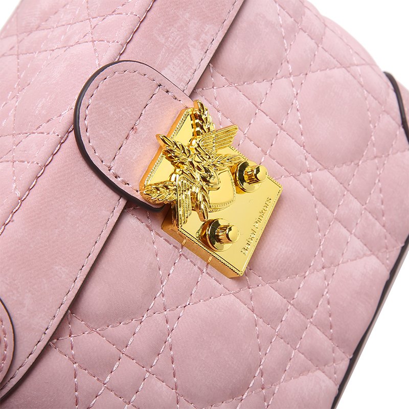 Pink and pink high-grade rhombus case bag 2024 new style small fragrance fashion tie-in hand small square bag woman