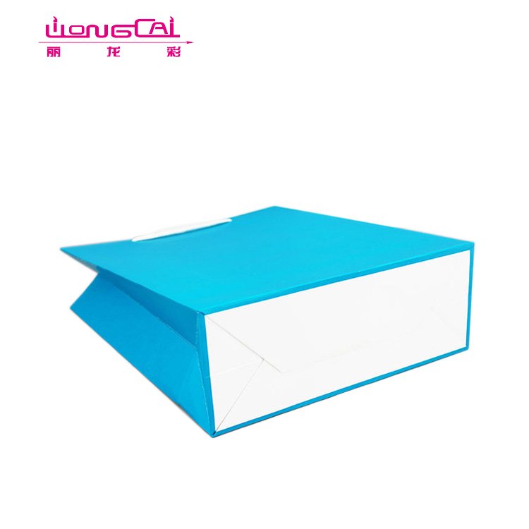 Matte Lamination Silver Hot Foil Pink Luxury Custom Printed Shopping Gift Packaging Paper Bag With Handle