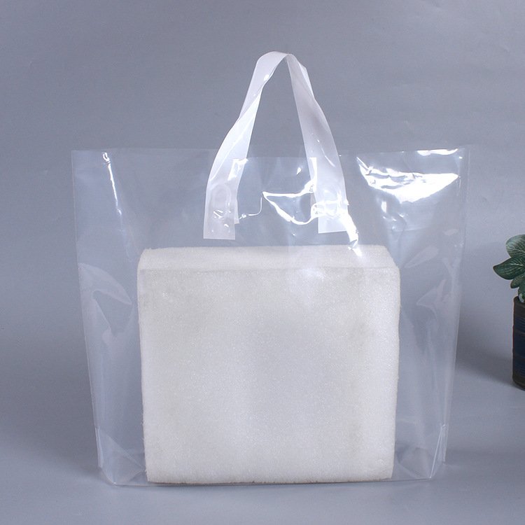 Manufacture custom color transparent tote pe plastic shopping bag pe bags