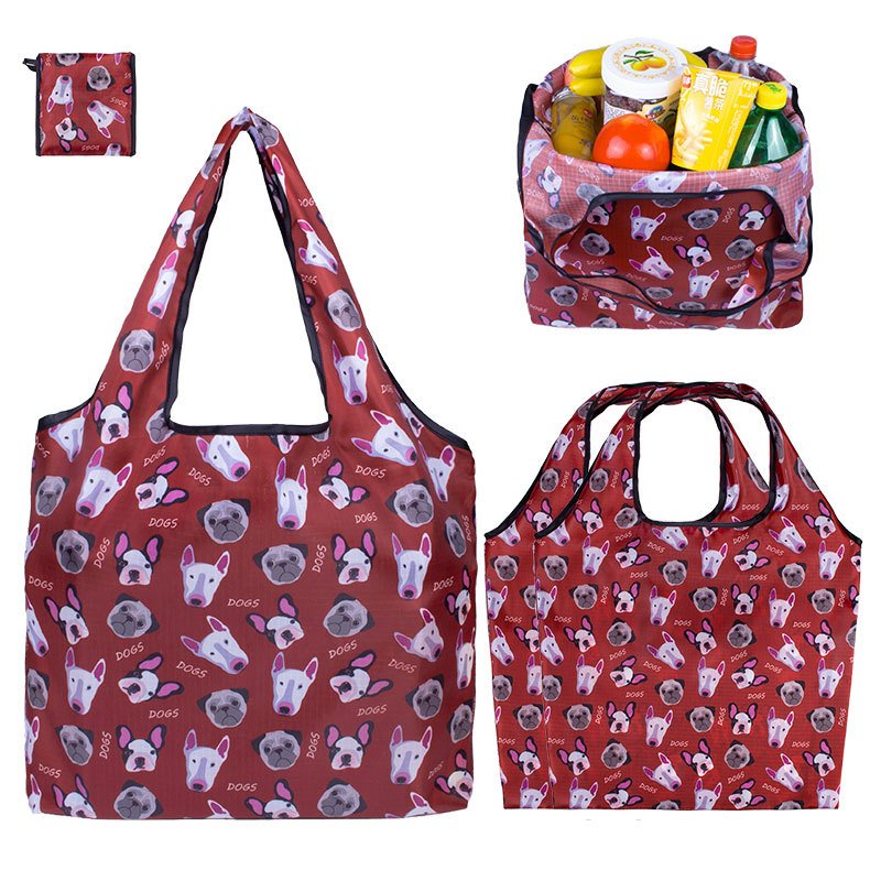 RPET Reusable Foldable Shopping Bags Grocery Bags with Pouch Bulk Ripstop Waterproof Machine Washable