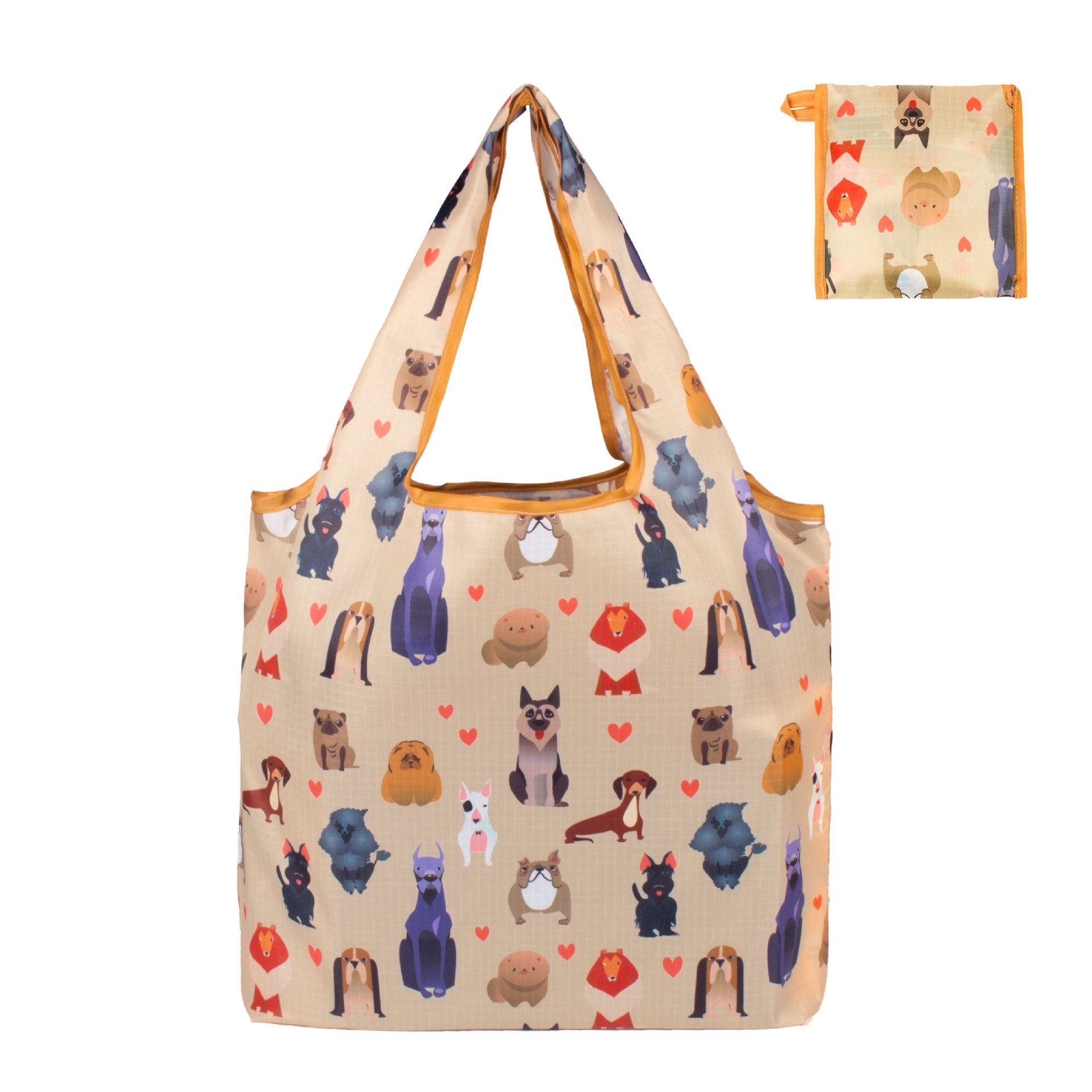 RPET Reusable Foldable Shopping Bags Grocery Bags with Pouch Bulk Ripstop Waterproof Machine Washable