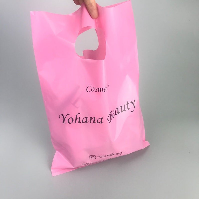 Wholesale Custom Die Cut Plastic Bags Reusable Plastic Shopping Bags with Handle Die Cut Handle Bags for Shopping Grocery