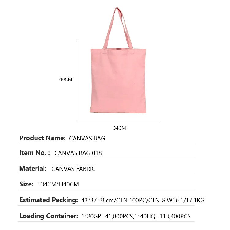 Manufacturer Custom Blank Plain Cotton Canvas Bags Reusable Shopping Cotton Tote Bags With Custom Printed Logo