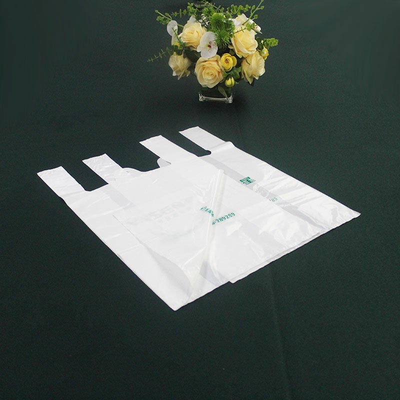 custom printing poly gusset carry bag t shirt grocery shopping for supermarket customized plastic shopping bag with logo print