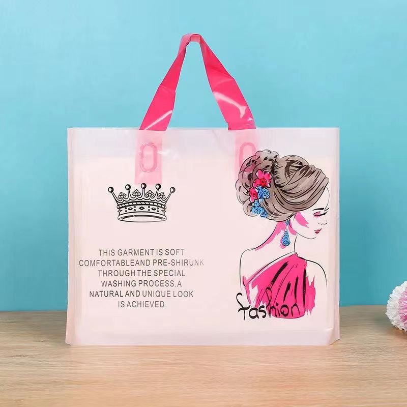 Custom Printed Logos hdpe Tote single-layer plastic bags handle Hot Selling Pe Biodegradable Plastic Reusable Shopping Bag