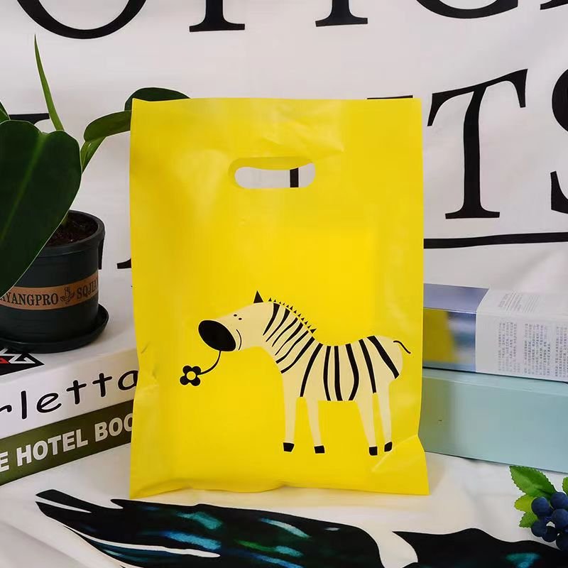 Custom Printed Logos hdpe Tote single-layer plastic bags handle Hot Selling Pe Biodegradable Plastic Reusable Shopping Bag