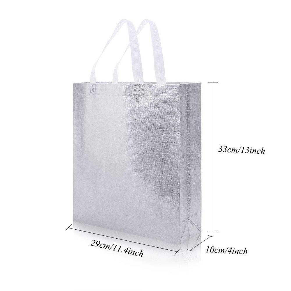 Cangnan Diy Silver Coloring Custom Gold laser Laminated Metallic Non Woven Shopping Tote Bag