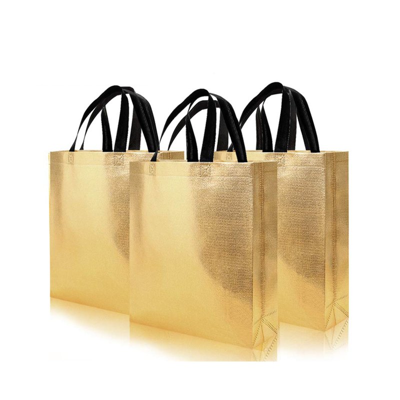 Cangnan Diy Silver Coloring Custom Gold laser Laminated Metallic Non Woven Shopping Tote Bag
