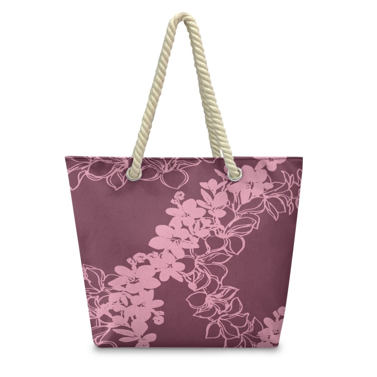 Hemp Rope Tote Bag Print On Demand Custom Lava Flower Shopping Polyester Shopping Bag Customized Logo High Quality Beach Bag