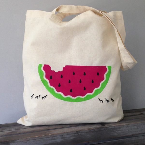 Unisex Small Cotton Calico Shopping Bag with Custom Zipper Closure PVC Lining Decorative Straps Letter for Wholesale Shopping
