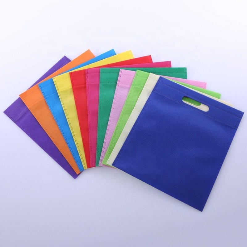 Recyclable Pp Polypropylene D Cut Carry Tote Non-woven Bag Custom-made Logo Flat Mouth Portable Shopping Bag