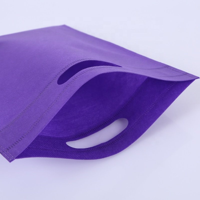 Recyclable Pp Polypropylene D Cut Carry Tote Non-woven Bag Custom-made Logo Flat Mouth Portable Shopping Bag