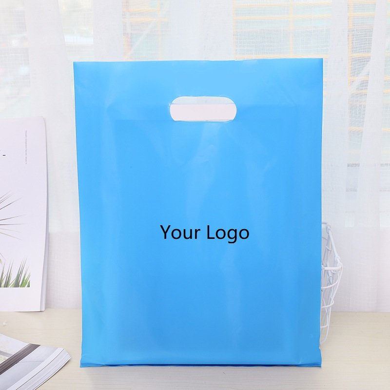 Custom Printed Logo Design LDPE/HDPE handle plastic bag die cut bag shopping bag for clothing/shoe packing
