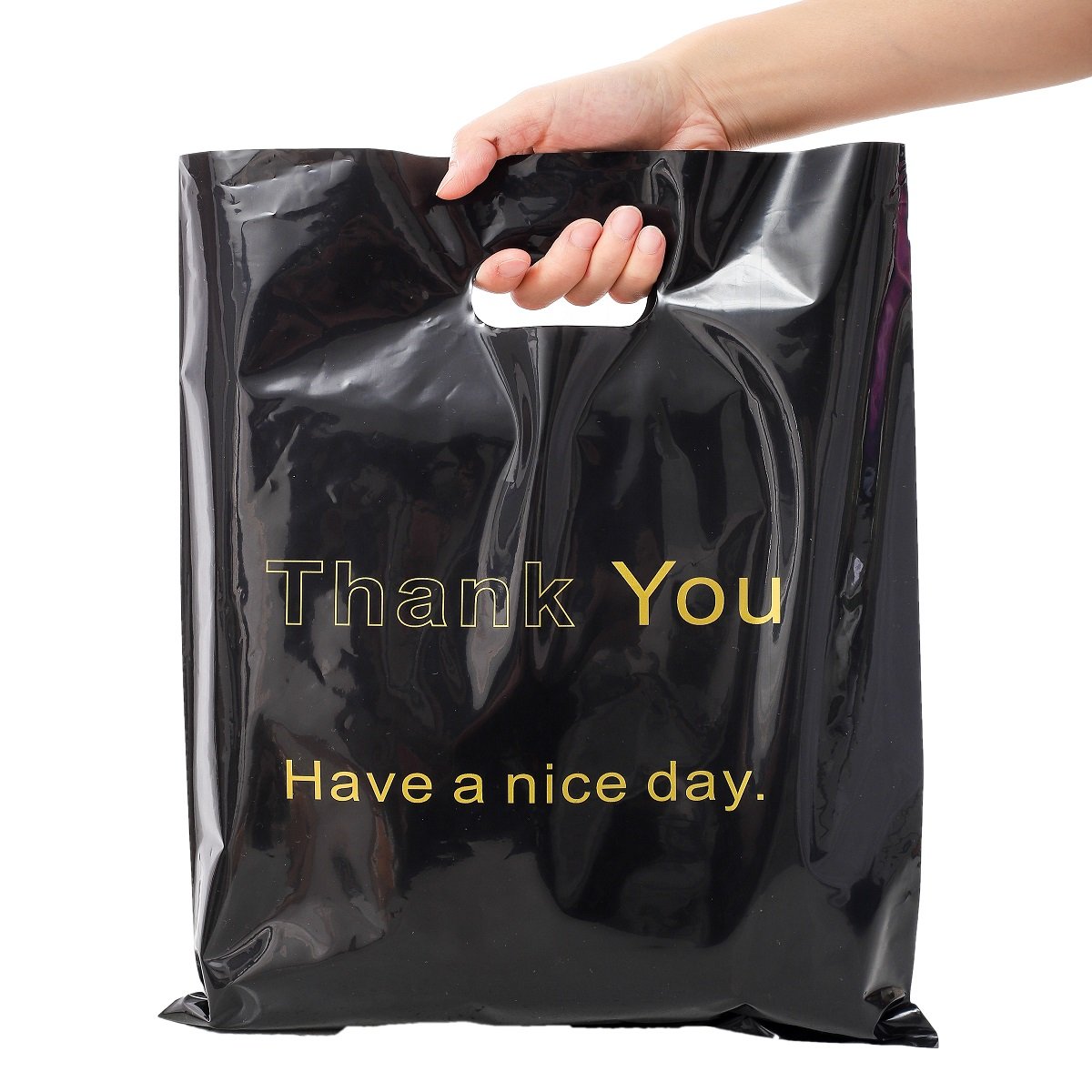 Custom Printed Logo Design LDPE/HDPE handle plastic bag die cut bag shopping bag for clothing/shoe packing