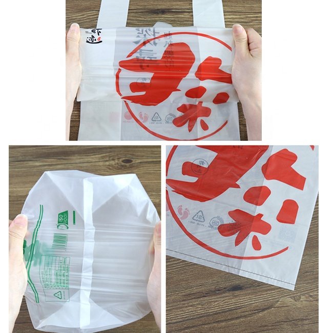 wholesale custom pla biodegradable plastic tote bag store supermarket eco friendly grocery bag d2w biodegradable shopping bags
