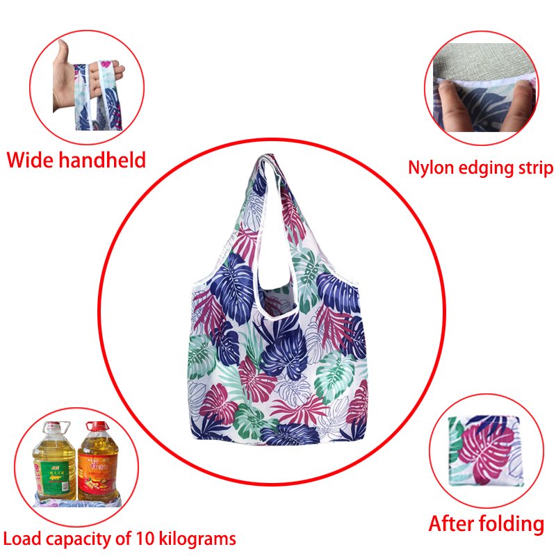 Custom Nylon Foldable Grocery Bags Eco-friendly Ripstop Nylon Pouch Reusable Folding Polyester Shopping Bag