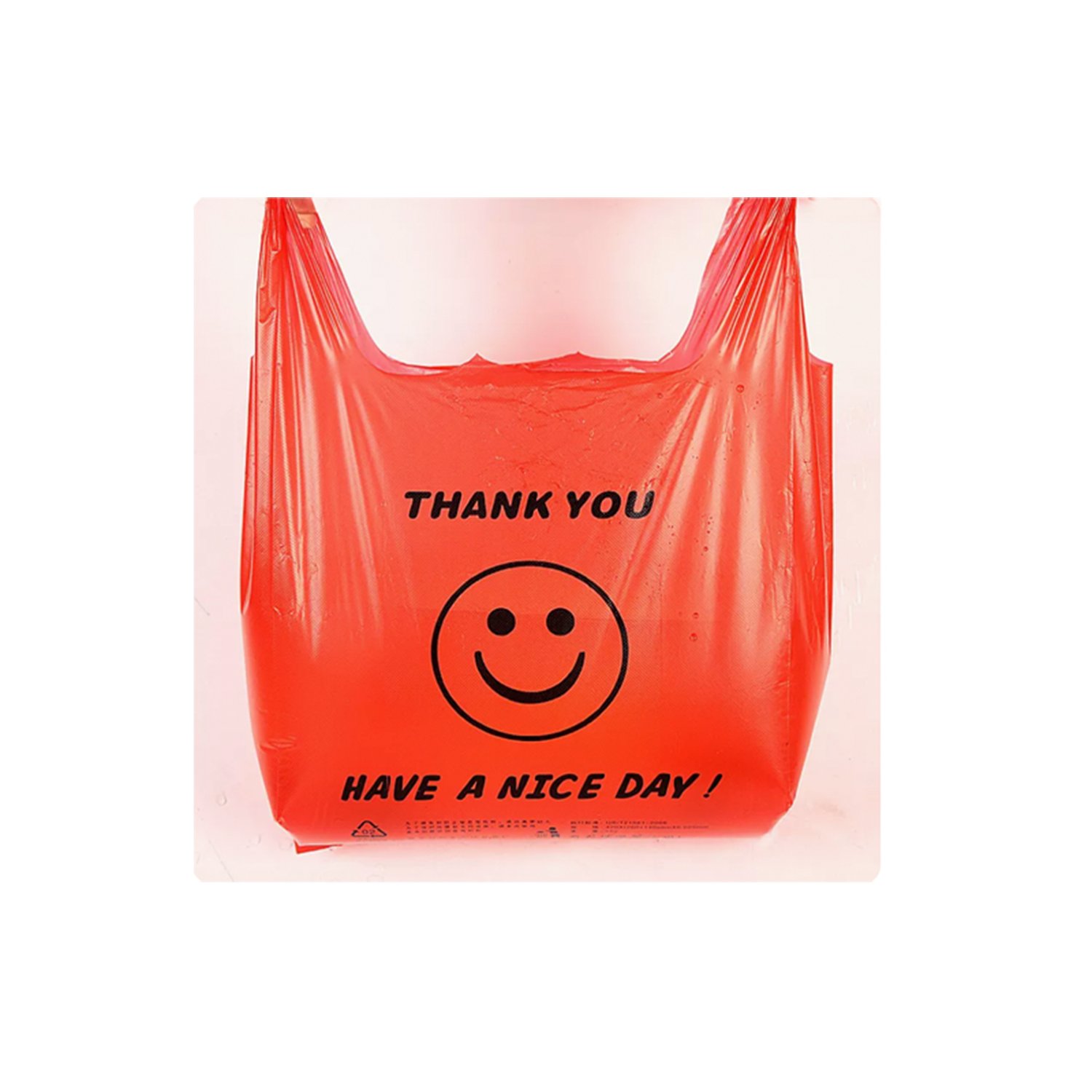Custom Logo Biodegradable Compostable Plastic T-Shirt Bag Plastic Supermarket Plastic Shopping Vest Bag