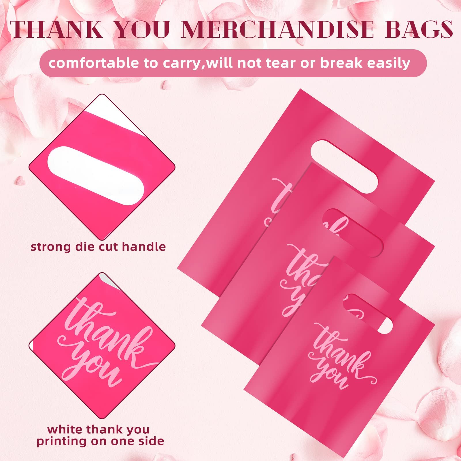 Custom Plastic Shopping Bag Thank You Merchandise Bag For Goodie Small Business Gift Trade Bags Stores Boutique