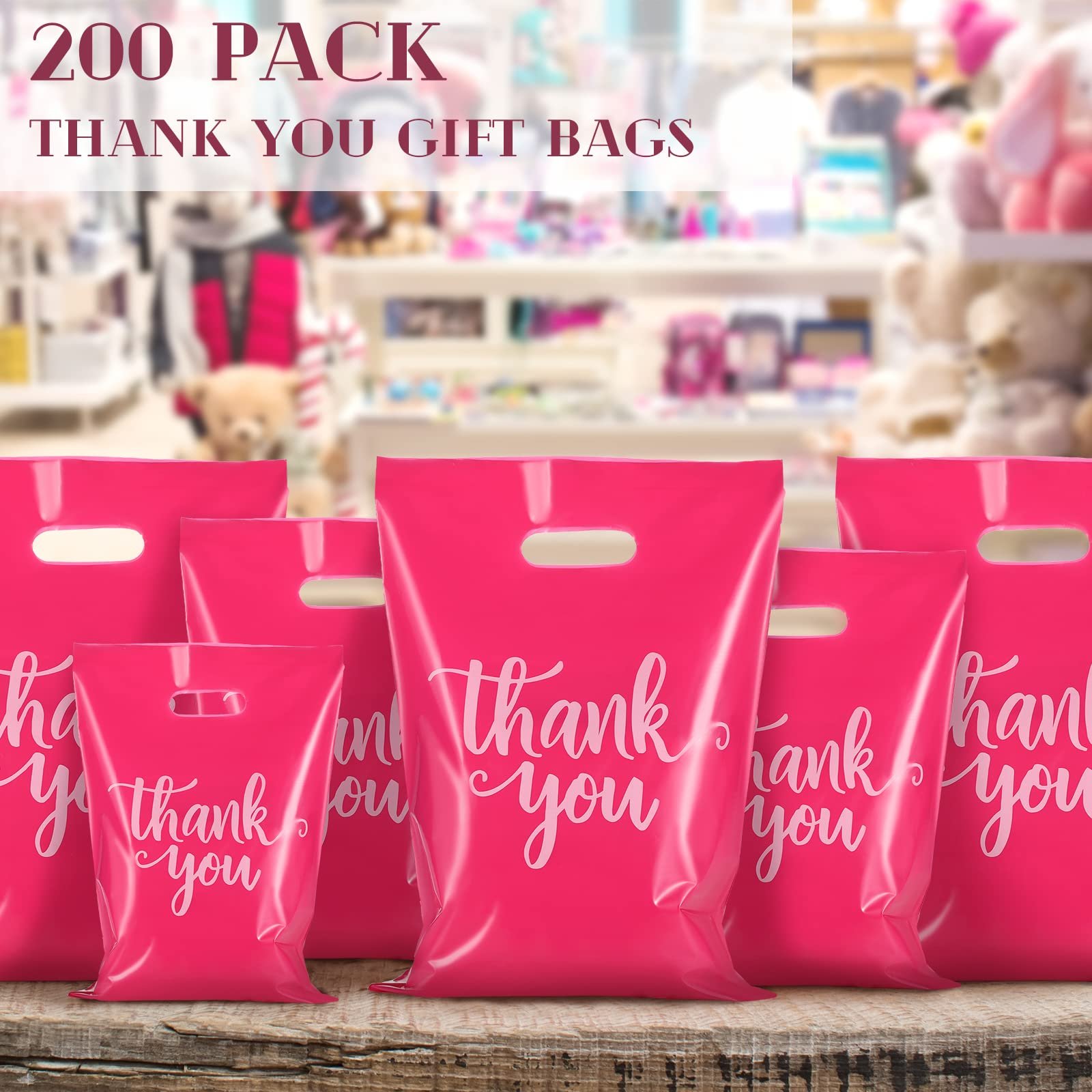 Custom Plastic Shopping Bag Thank You Merchandise Bag For Goodie Small Business Gift Trade Bags Stores Boutique