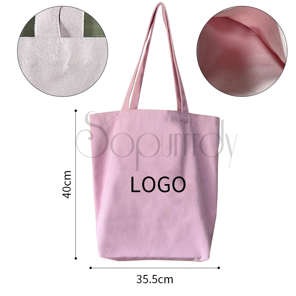 Custom Logo Extra Large Canvas Tote Bags Premium Tote Bag Top Organic Cotton Sturdy Washable Multipurpose Canvas Shopping Bag
