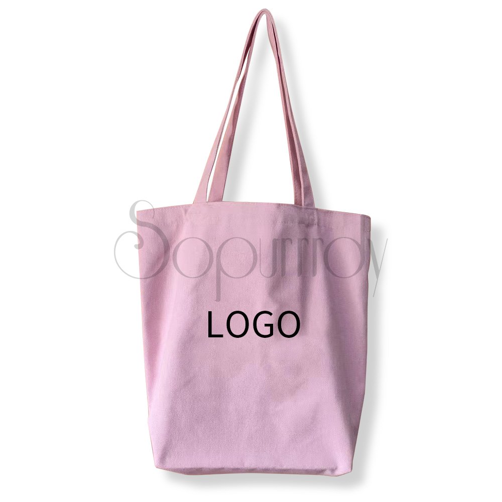 Custom Logo Extra Large Canvas Tote Bags Premium Tote Bag Top Organic Cotton Sturdy Washable Multipurpose Canvas Shopping Bag