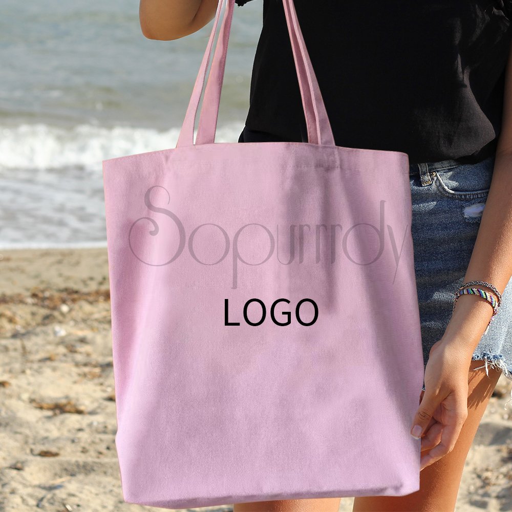Custom Logo Extra Large Canvas Tote Bags Premium Tote Bag Top Organic Cotton Sturdy Washable Multipurpose Canvas Shopping Bag