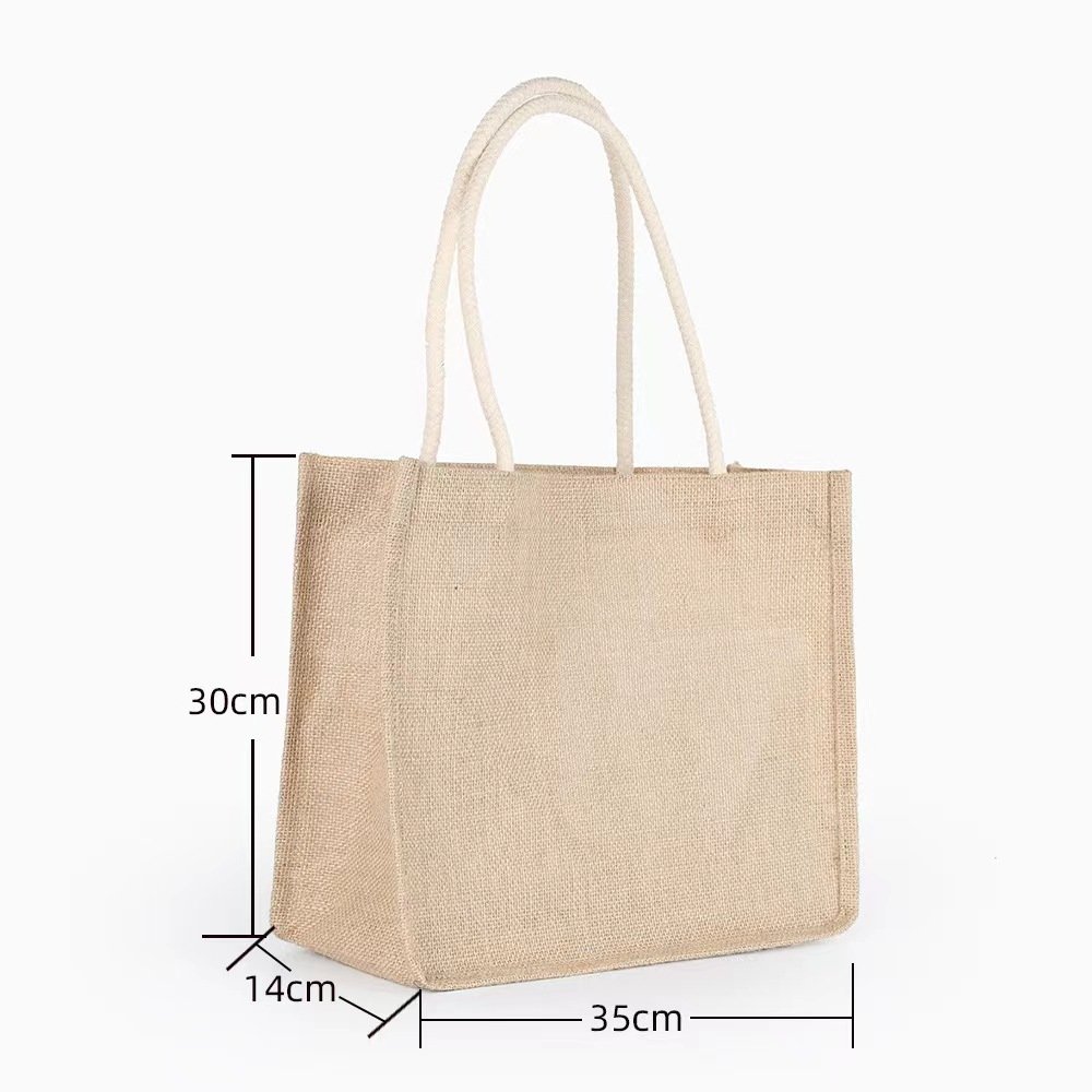Thick and thin jute tote bag wholesale gift storage bag linen bag with printed logo