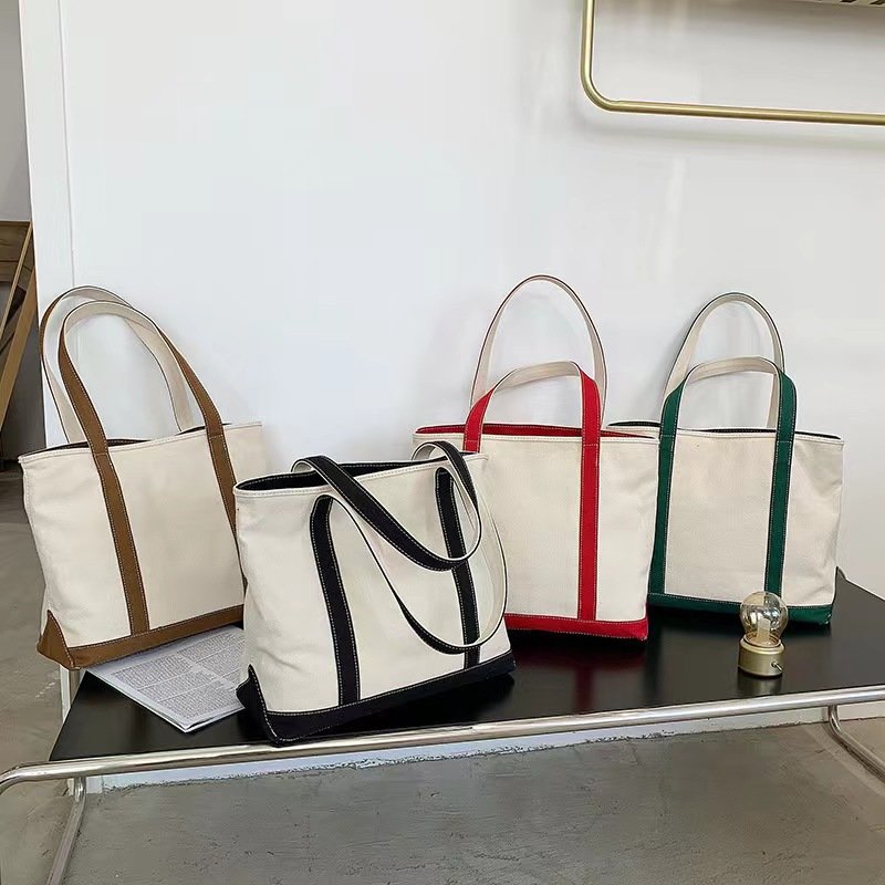 Factory Large Capacity Shopping Bag Travel Women Tote Canvas Bag With Reinforced Zipper High Quality Bags