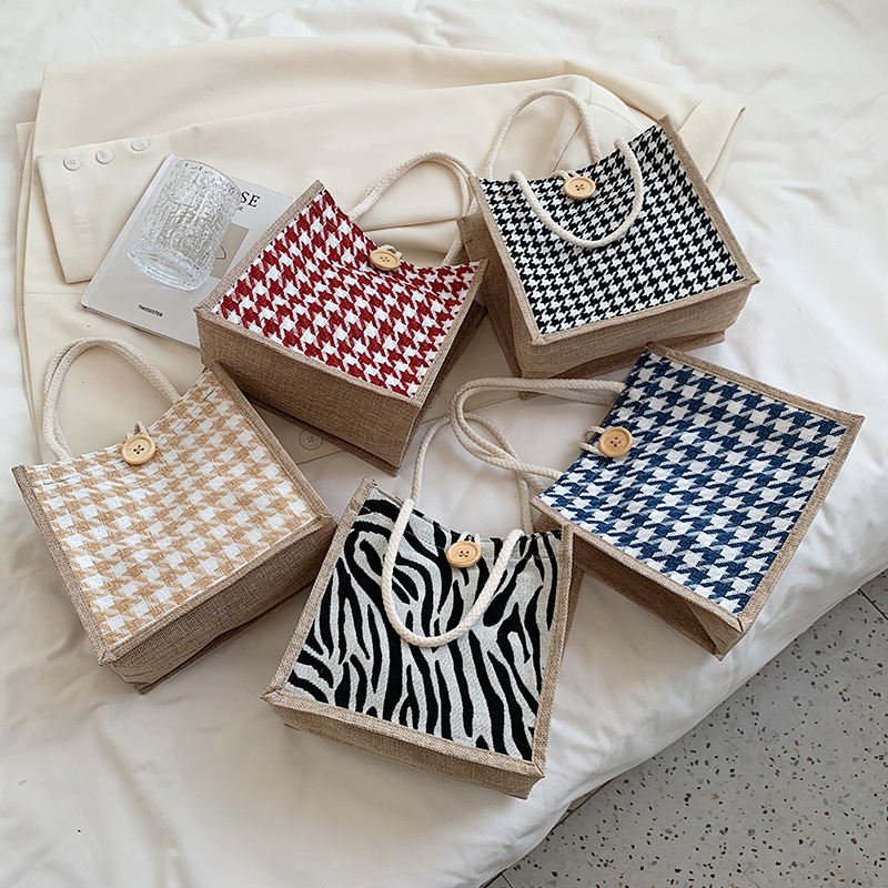 new arrival small wholesale manufacturer full burlap jute tote shopping bag with full print ORGANIC BAG