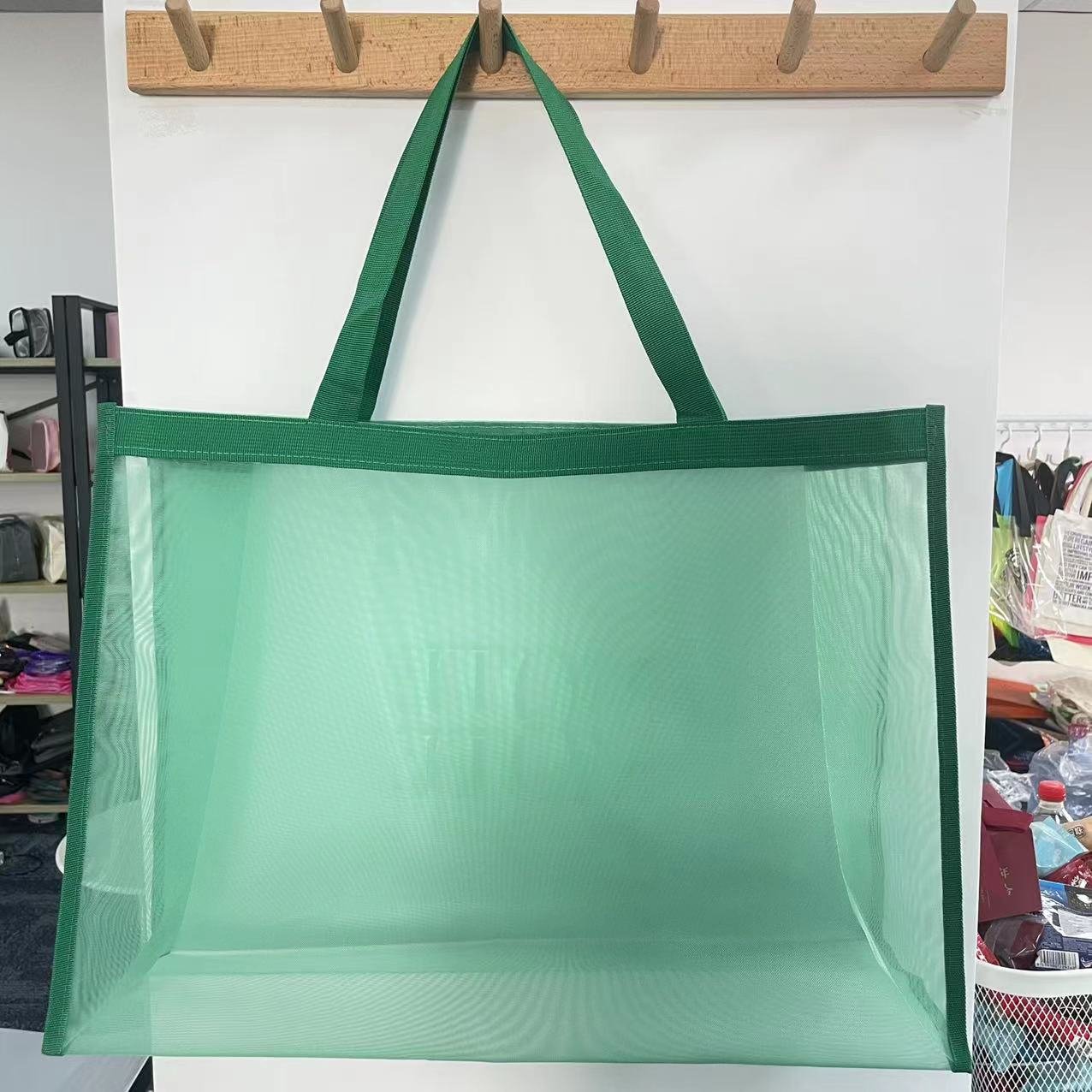 Colored Mesh Shopping Bag Custom Logo Nylon Net Bag Large Grocery Beach Women's Bag