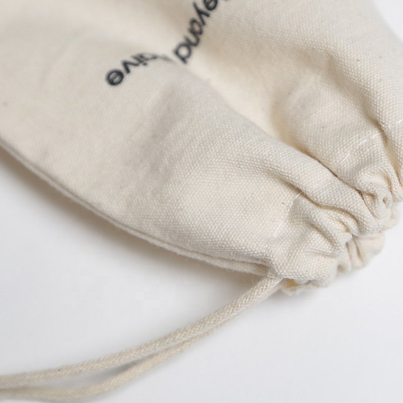 Custom Cotton Drawstring Pouch Bag Organic Cotton Gift Jewelry Packaging Bag Eco-Friendly Storage Gift Bag For Party Favor