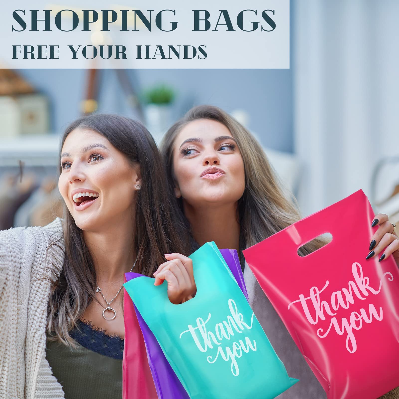 Durable Plastic Thank You Shopping Bags Manufacture Reusable Bag For Small Business Gift Trade Bags Stores Boutique Birthday