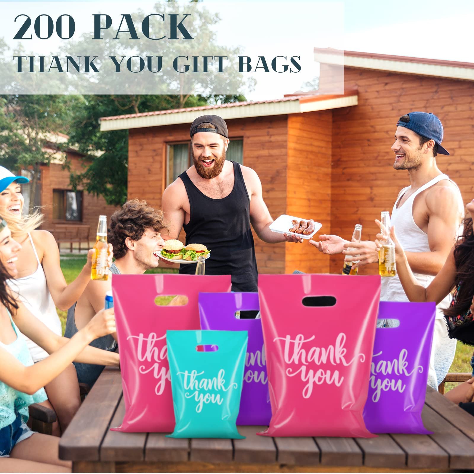Durable Plastic Thank You Shopping Bags Manufacture Reusable Bag For Small Business Gift Trade Bags Stores Boutique Birthday